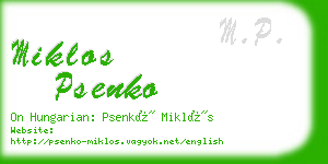 miklos psenko business card